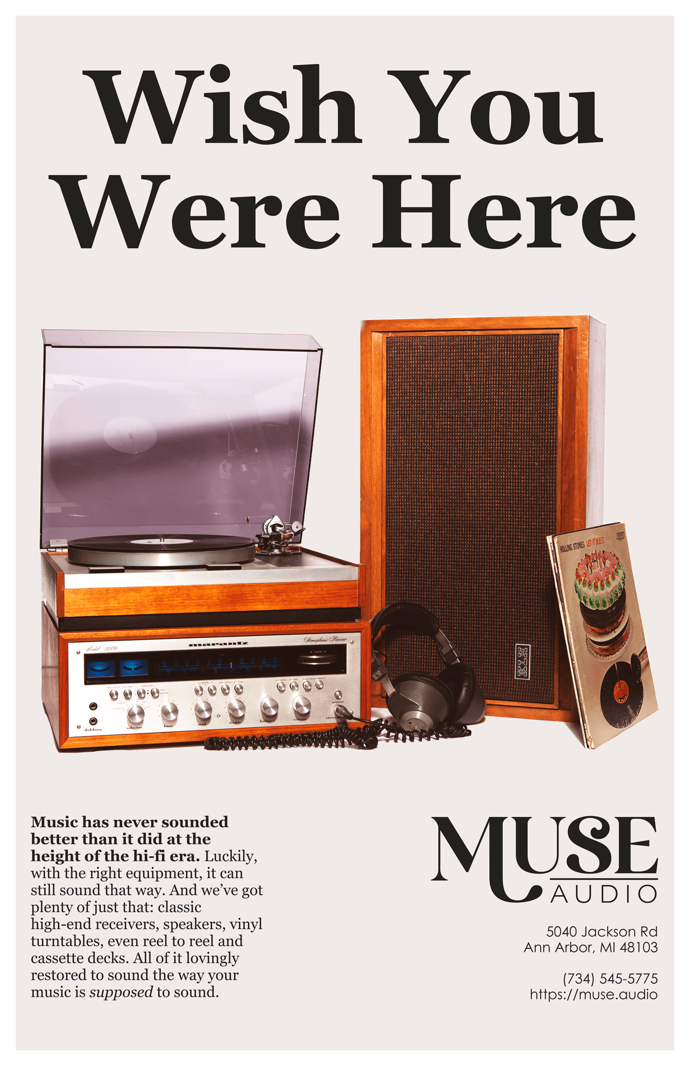Promotional poster for Muse Audio, 2023.